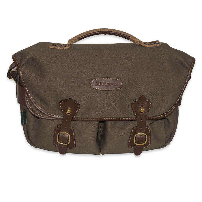 Billingham Borsa Hadley Pro FibreNyte, Verde Salvia/Bordi Cuoio marrone