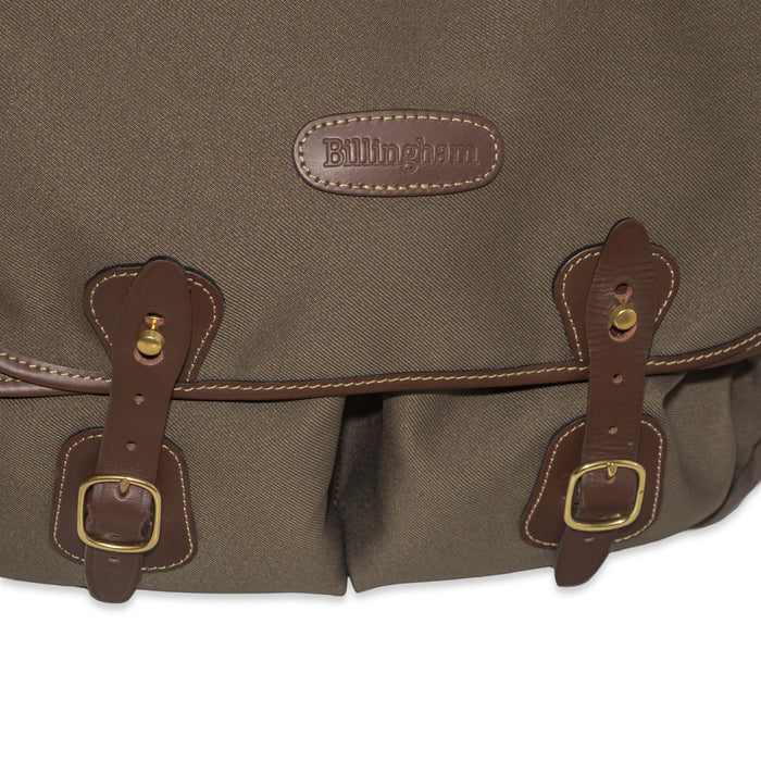 Billingham Borsa Hadley Pro FibreNyte, Verde Salvia/Bordi Cuoio marrone
