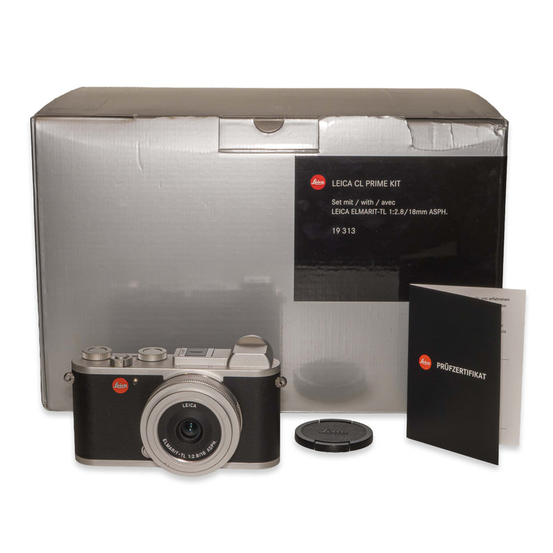 Leica CL, Silver, Prime Kit con Leica ELMARIT-TL 18mm f/2.8 ASPH.