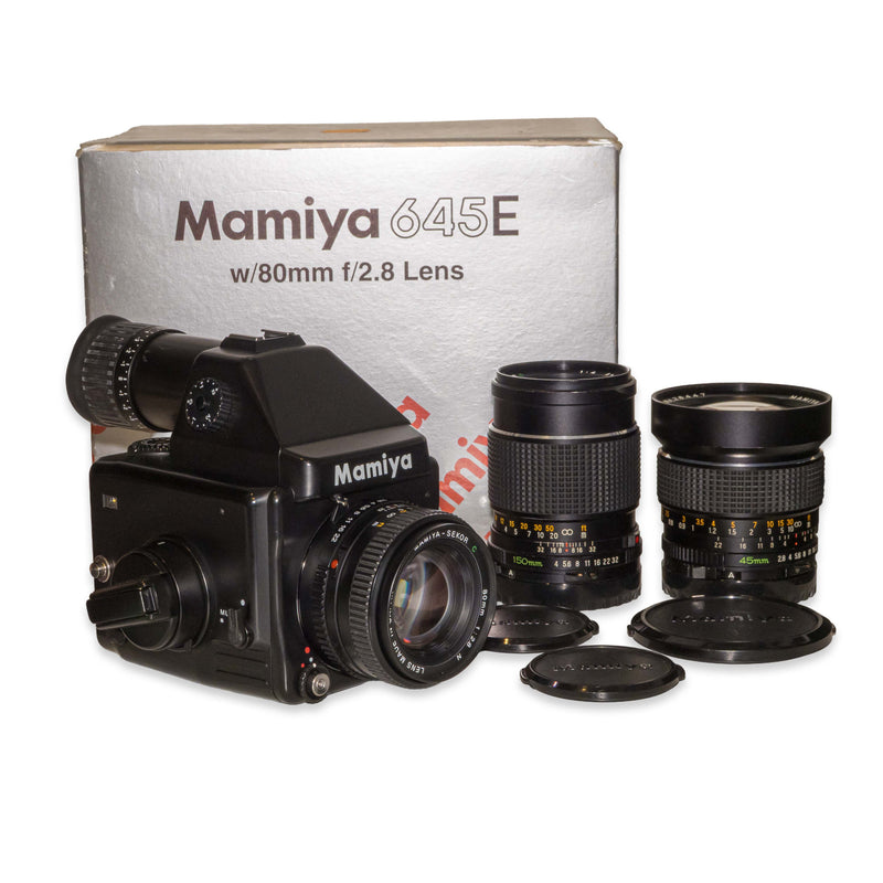 Mamiya 645E + 80mm f/2.8 + 150mm f/4 + 45mm f/2.8*