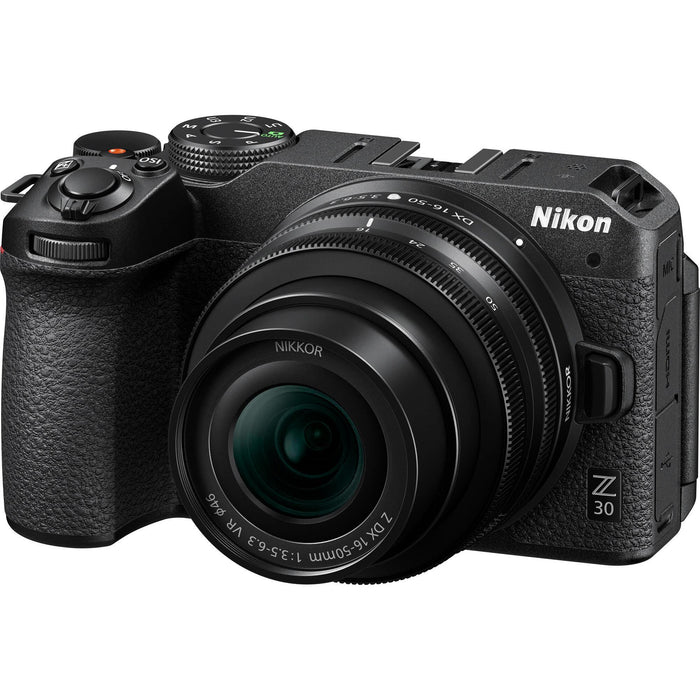 Nikon Z 30 + Nikon NIKKOR Z DX 16-50mm f/3.5-6.3 VR, Black + Lexar Professional 800x 64GB SD Card - Foto Ottica Cavour