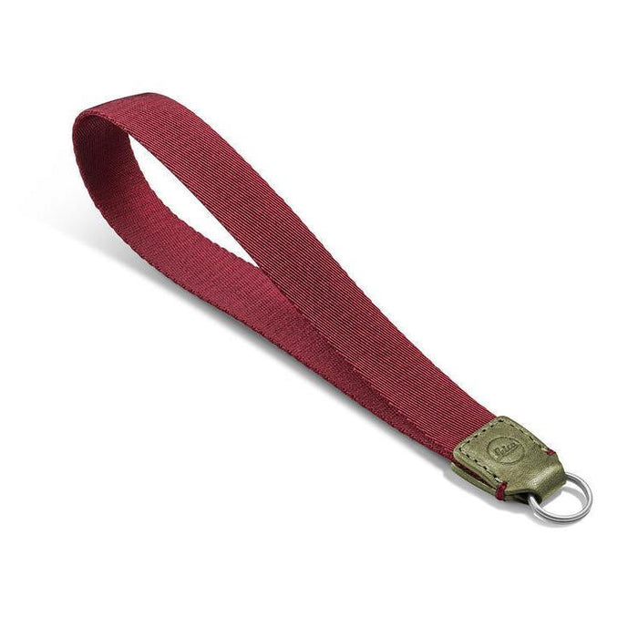 Leica Wrist Strap, fabric, leather, oliv - burgundy