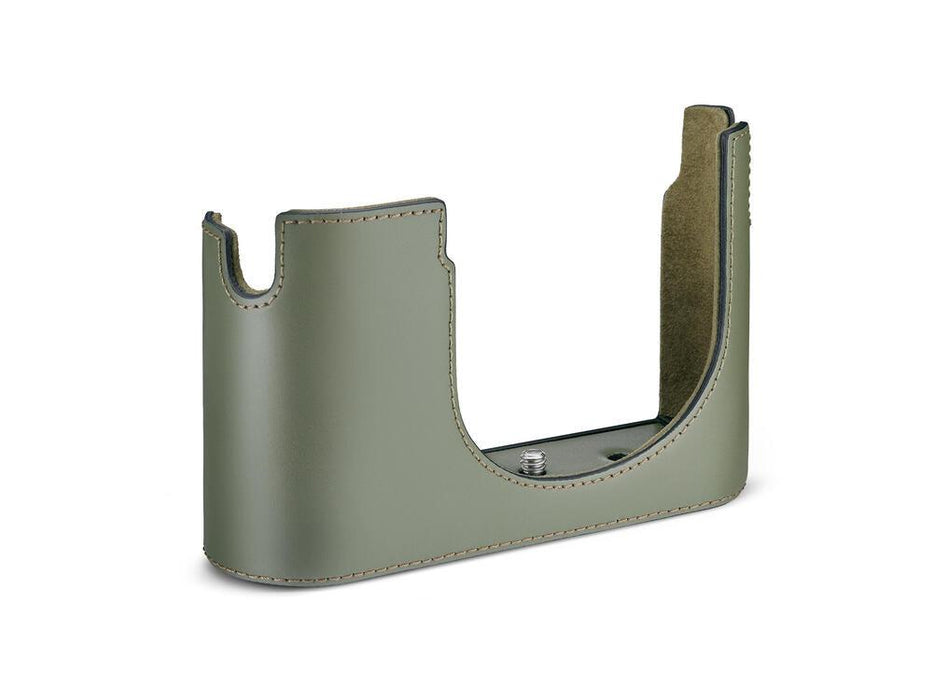 Leica Half Case di protezione per Leica Q3 (pelle, Olive Green)